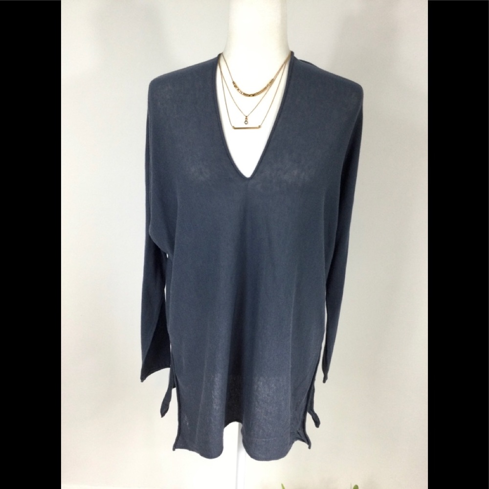 🔥🔥Nic And Zoe Raw Hem V Layering Neck Sweater
